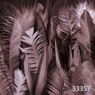 Feathers and leaves  pink