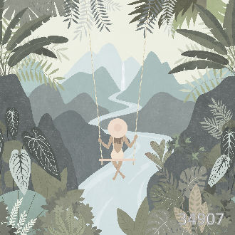 Девушка на качелях над водой