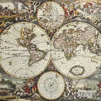 Карта мира с полушариями